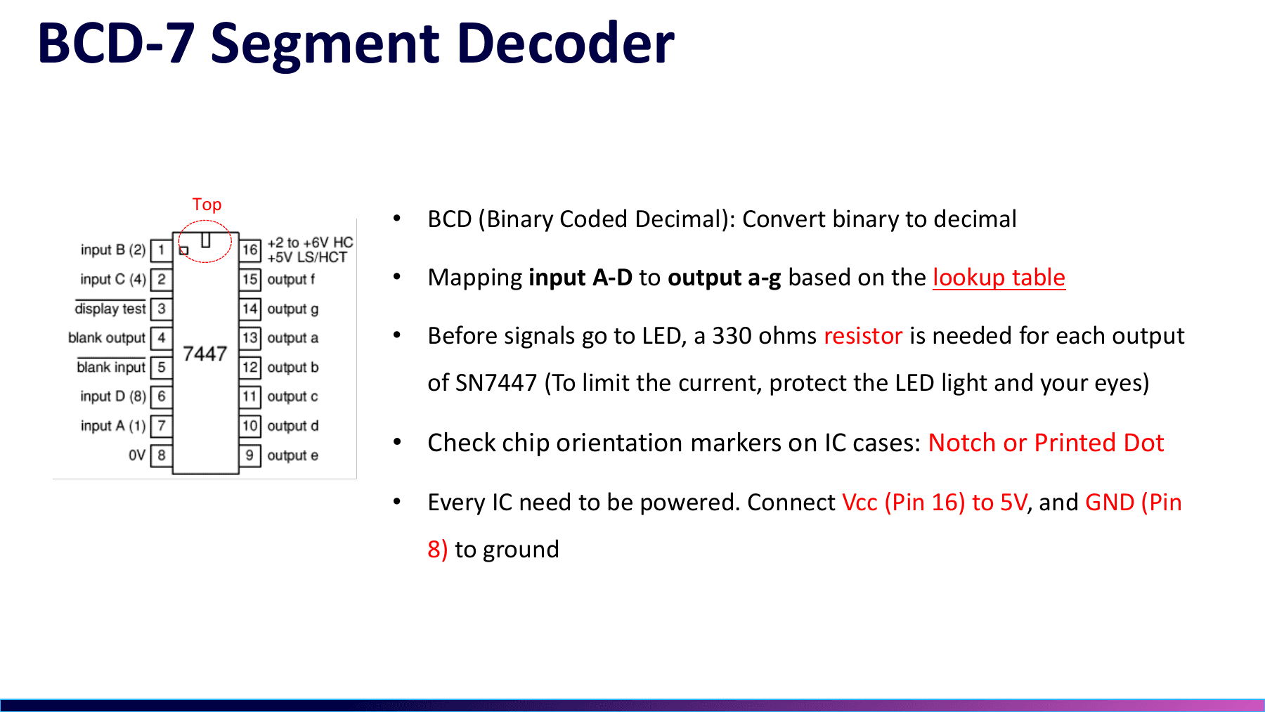 BCD-to-seven-segment decoder notes
