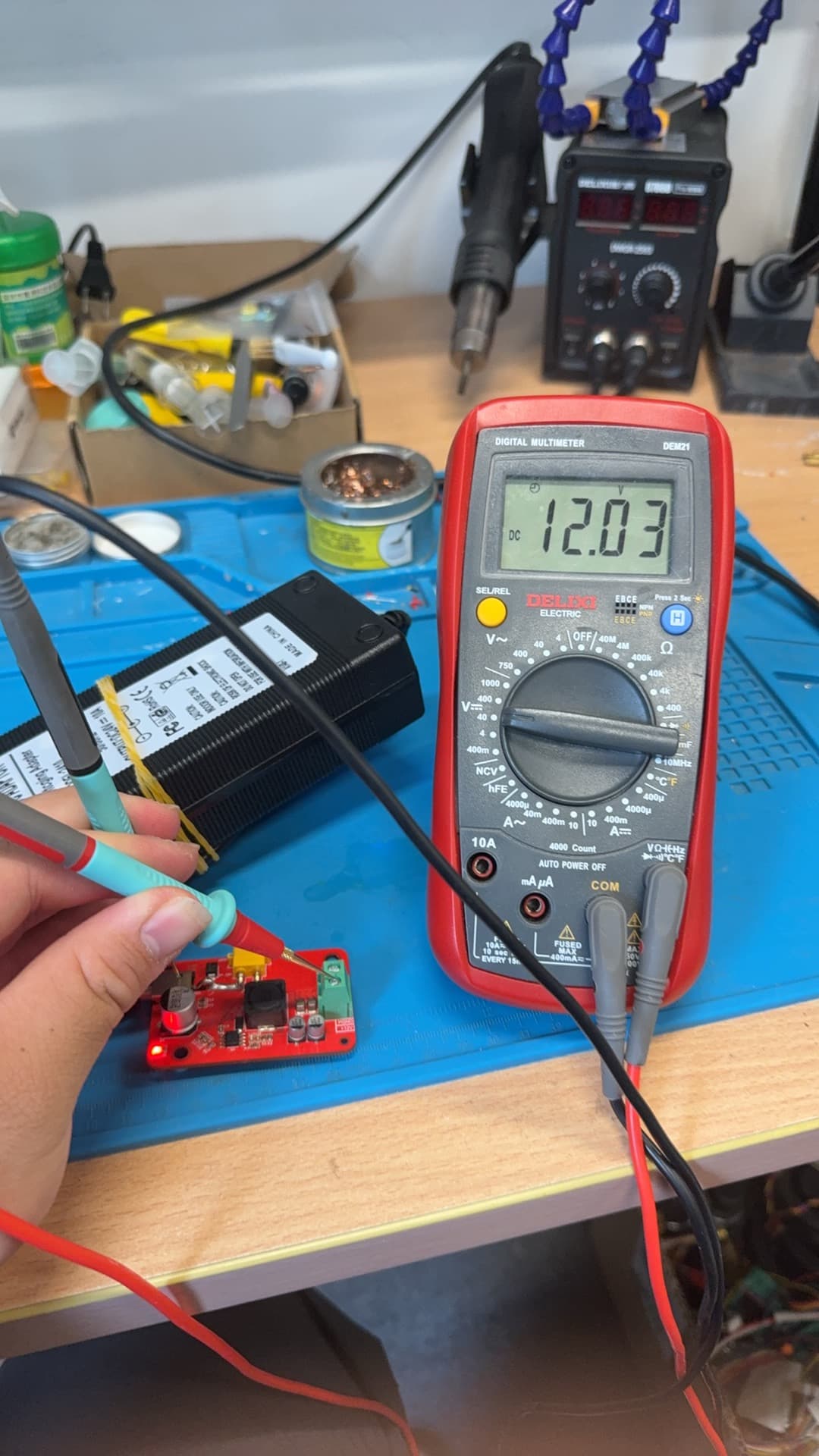 12 V reading during power-board bring-up