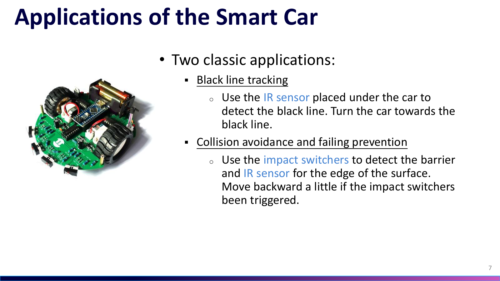 Line-tracking and collision-avoidance applications / 循迹与碰撞避障应用页