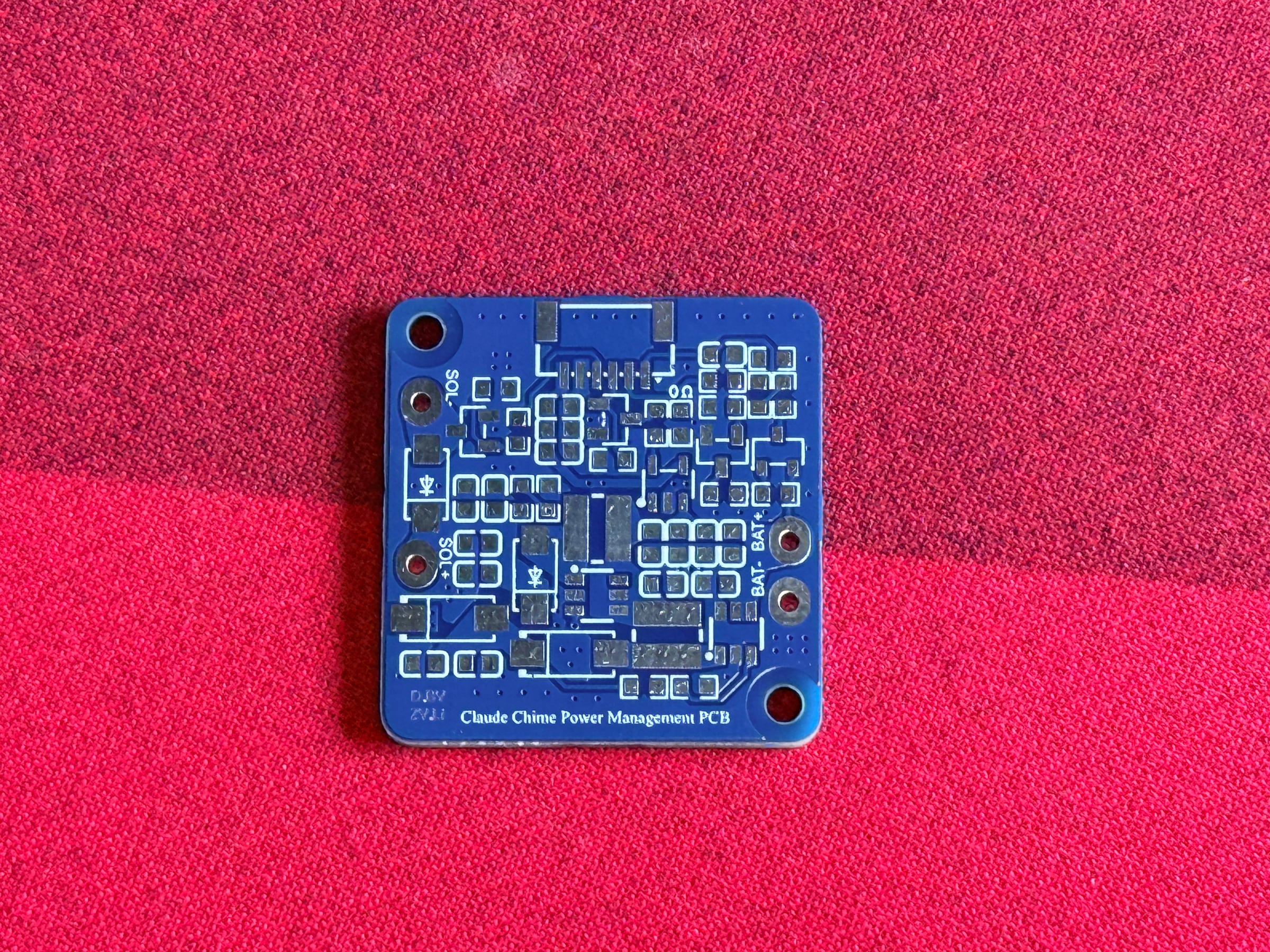 Hand-assembled Claude Chime power board / 手工焊接完成的 Claude Chime 电源板
