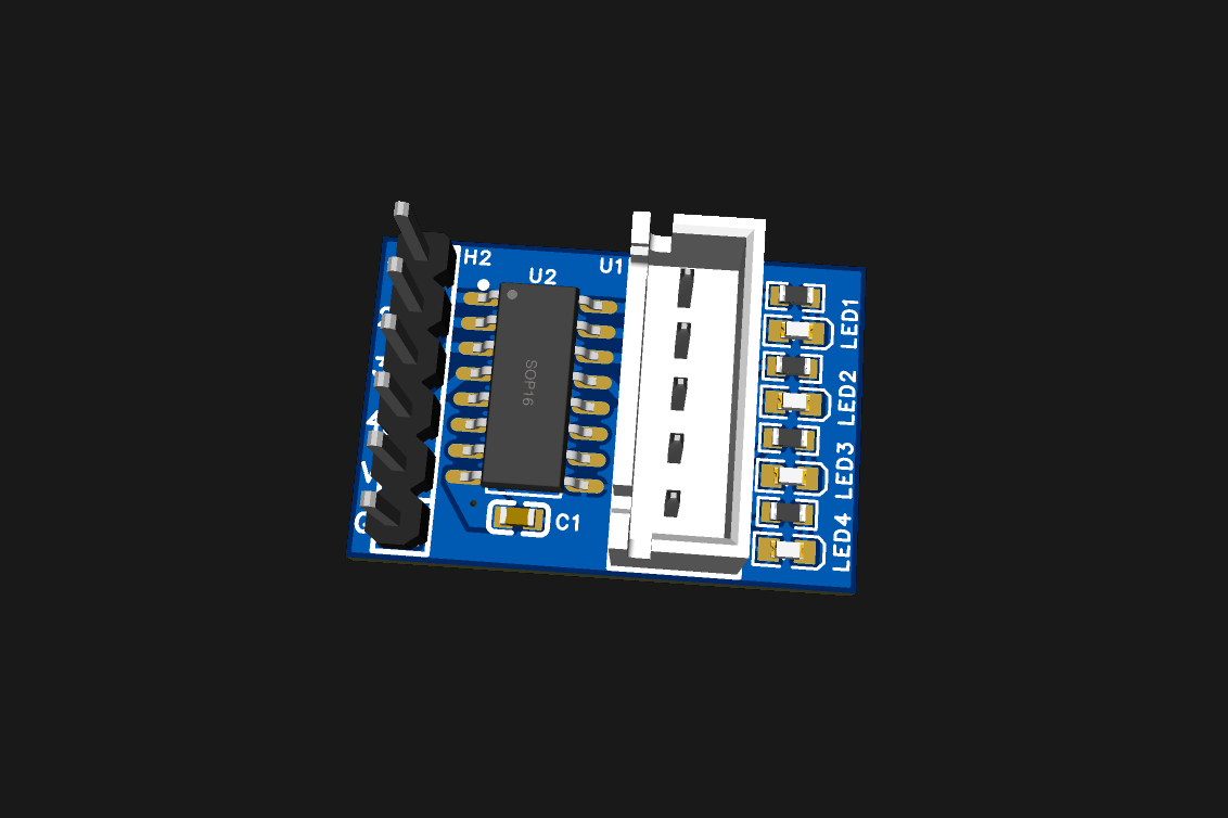 EEV driver board 3D render / EEV 驱动小板 3D 渲染图